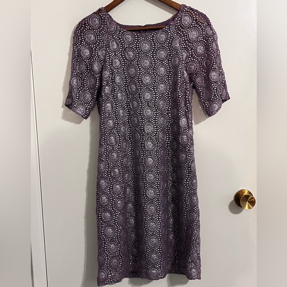 Alice + Olivia Lavender Beaded Midi Dress